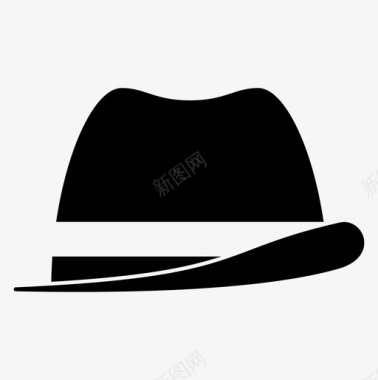 帽子时装软呢帽绅士头饰图标图标