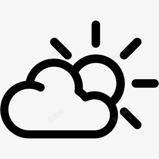 部分多云天气预报气象图标svg_新图网 https://ixintu.com 天气 天气预报 天空 太阳 气象 自然 部分多云