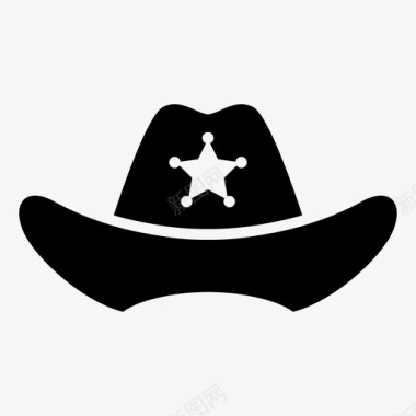 警长帽牛仔法律警察西部图标图标
