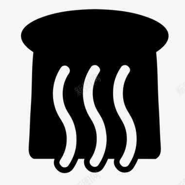 吐司面包厨师食物加热图标图标