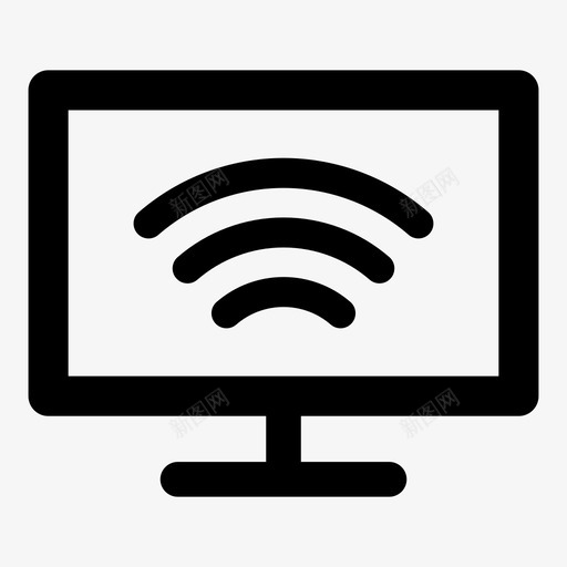 智能电视互联网显示器图标svg_新图网 https://ixintu.com wifi 互联网 信号 显示器 智能电视 演示 遥控