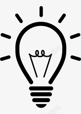 灯泡电想法创新灯图标图标