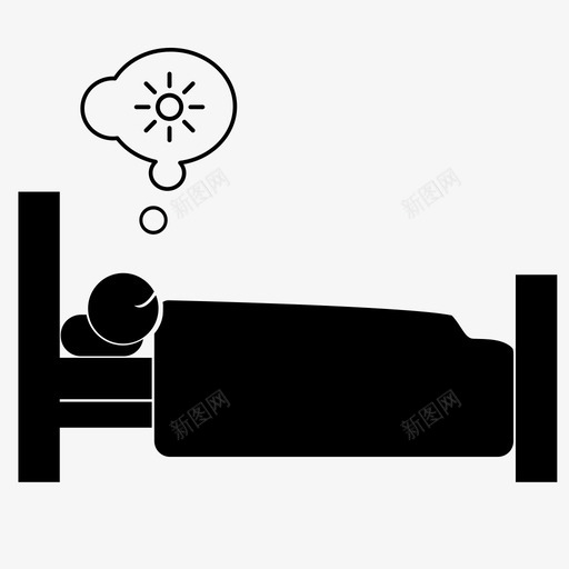 梦床夜愉快睡眠图标svg_新图网 https://ixintu.com 夜 床 愉快 梦 睡眠 阳光