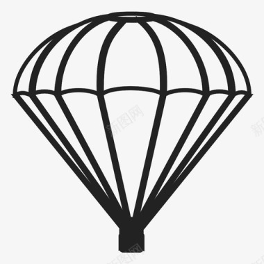降落伞航空邮件投递图标图标