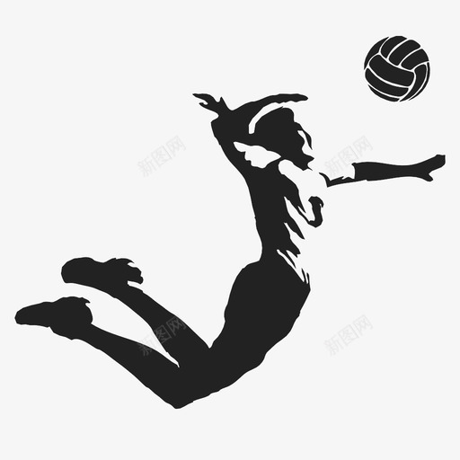 排球运动员比赛图标svg_新图网 https://ixintu.com 体育 击球 打球 扣球 排球 比赛 运动 运动员