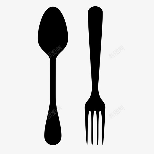 银器餐饮食品图标svg_新图网 https://ixintu.com 勺子 叉子 银器 食品 餐厅 餐饮
