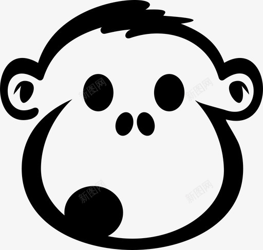 猴子动物猿图标svg_新图网 https://ixintu.com 动物 惊喜 猴子 猿 说话