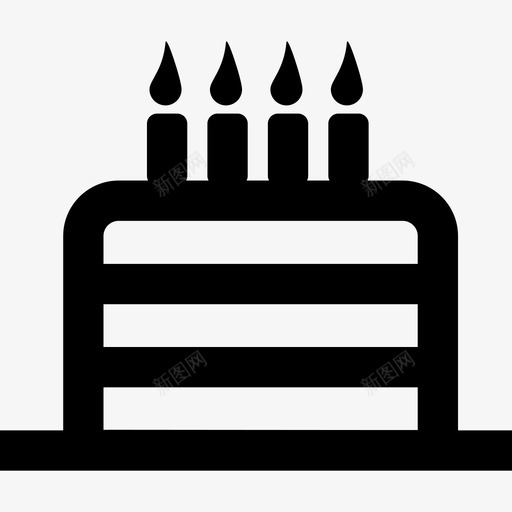 生日蛋糕糖孩子图标svg_新图网 https://ixintu.com 孩子 巧克力 庆祝 火焰 甜食 生日蛋糕 糖 蜡烛