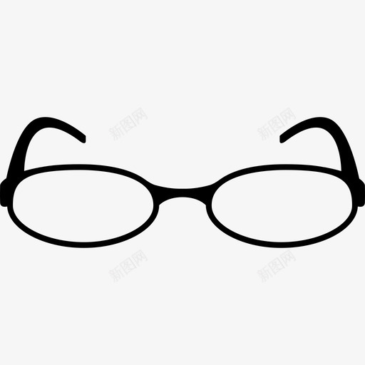 椭圆形阅读眼镜工具用具时尚图标svg_新图网 https://ixintu.com 工具用具 时尚图标 椭圆形阅读眼镜