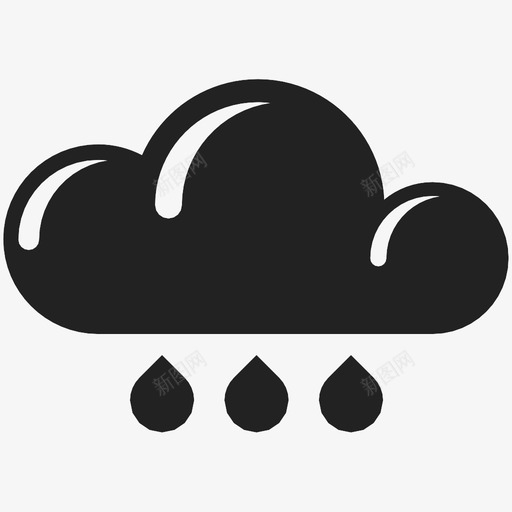 雨云自然图标svg_新图网 https://ixintu.com 云 天气 天空 自然 降水 雨 雨滴