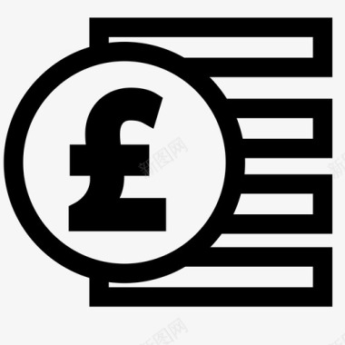 英镑银行对账单货币图标图标