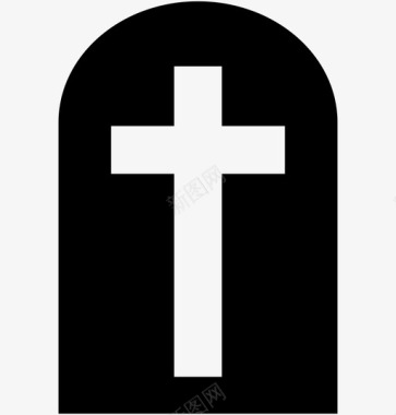 墓地十字架死亡图标图标