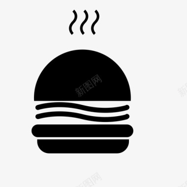汉堡包芝士汉堡快餐图标图标