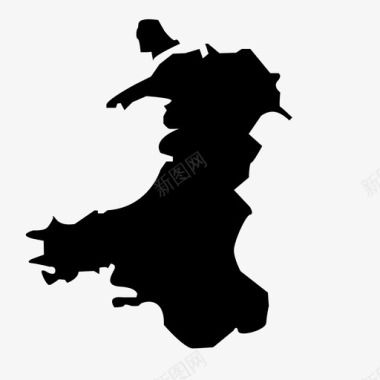 威尔士岛屿地图图标图标
