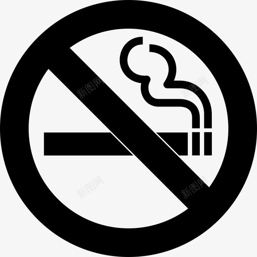 禁止吸烟标志牌图标svg_新图网 https://ixintu.com 标志牌 禁止吸烟