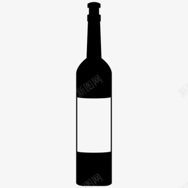 葡萄酒红酒酒瓶图标图标
