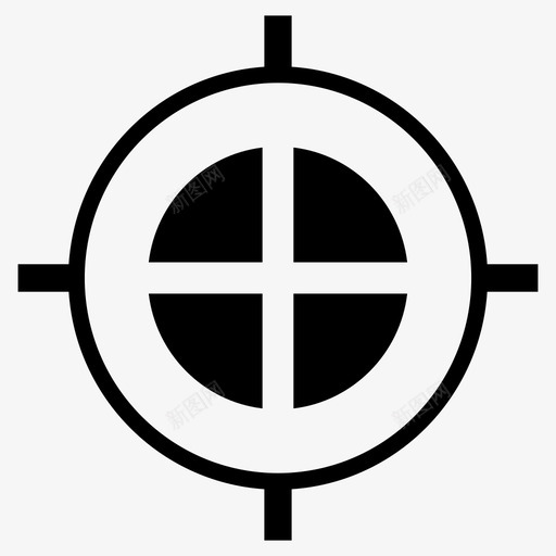十字准线瞄准狩猎图标svg_新图网 https://ixintu.com 十字准线 标志 注册标记 狩猎 目标 瞄准 符号