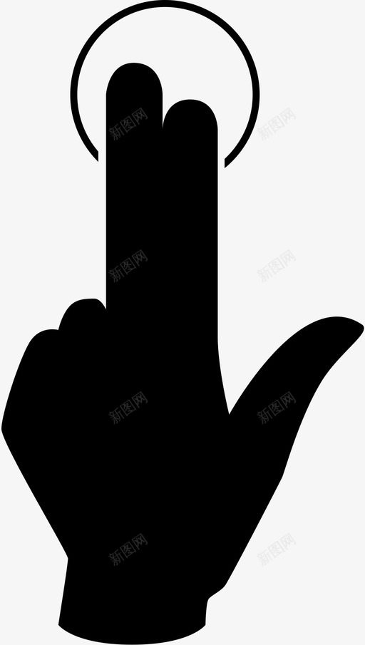 两个手指点击手势手图标svg_新图网 https://ixintu.com 两个手指点击 手 手势 触摸屏
