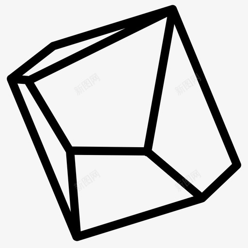 十面体骰子几何学图标svg_新图网 https://ixintu.com 几何学 十面体 固体 多面体 形状 骰子