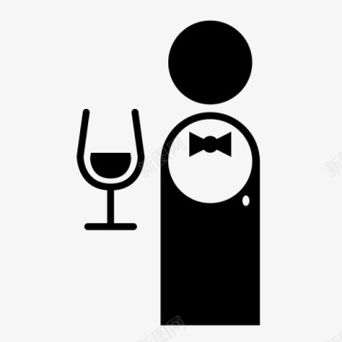 品酒师酒管家酒杯图标图标