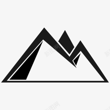 山阿尔卑斯山丘陵图标图标