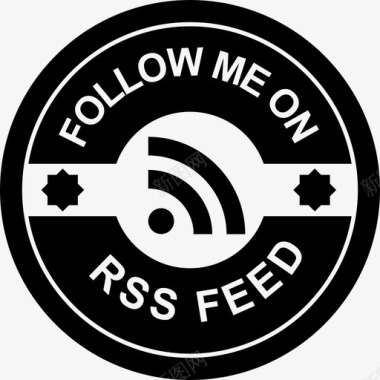 关注我的RSS提要徽章社交复古社会徽章图标图标