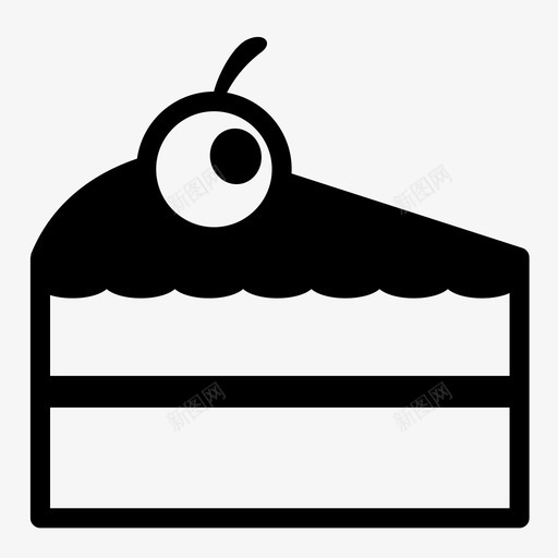 蛋糕款待甜点图标svg_新图网 https://ixintu.com 切片 巧克力蛋糕 樱桃 款待 甜点 美味 蛋糕 面包房 食物