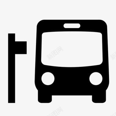 公共汽车站道路标志图标图标