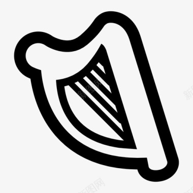 竖琴民谣爱尔兰图标图标