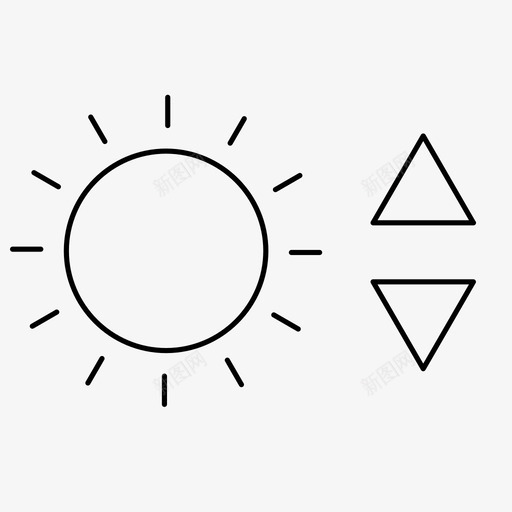 亮度箭头向下图标svg_新图网 https://ixintu.com 亮度 向上 向下 太阳 屏幕 箭头 设置