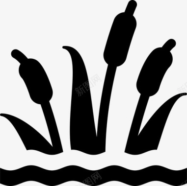 湿地香蒲生态系统图标图标