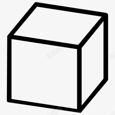立方体骰子几何学多面体实心图标图标