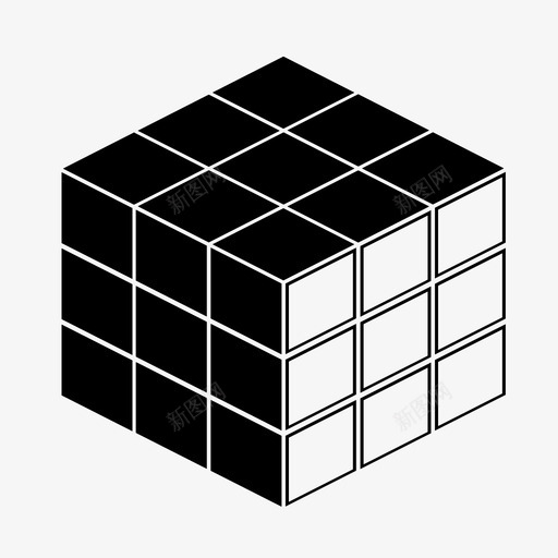魔方方块挑战图标svg_新图网 https://ixintu.com 拼图 挑战 方块 游戏 魔方