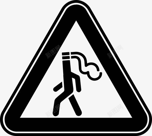 吸烟行人禁止吸烟人图标svg_新图网 https://ixintu.com 人 吸烟行人 步行 禁止吸烟 路标
