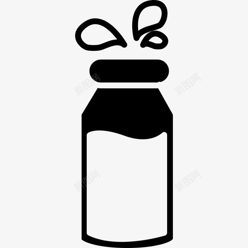 一瓶有水滴的牛奶食物几瓶图标svg_新图网 https://ixintu.com 一瓶有水滴的牛奶 几瓶 食物