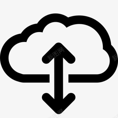 云计算箭头云服务图标图标