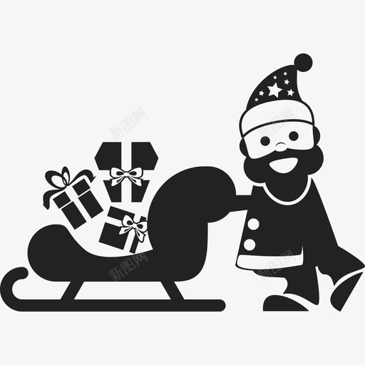 圣诞老人和他的雪橇装满了礼物人圣诞老人图标svg_新图网 https://ixintu.com 人 圣诞老人 圣诞老人和他的雪橇装满了礼物