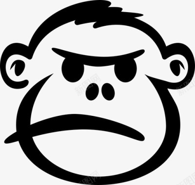 猴子生气动物图标图标