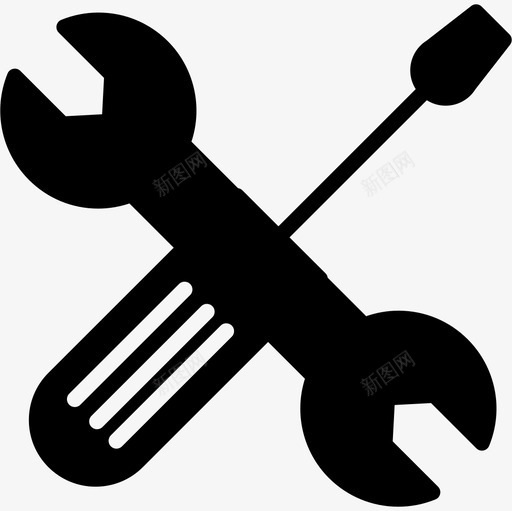 扳手和螺丝刀在十字架上工具和用具自己动手填塞图标svg_新图网 https://ixintu.com 工具和用具 扳手和螺丝刀在十字架上 自己动手填塞