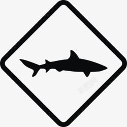 危险水域鲨鱼警告海洋危险水域图标高清图片