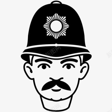 警察职业胡子图标图标