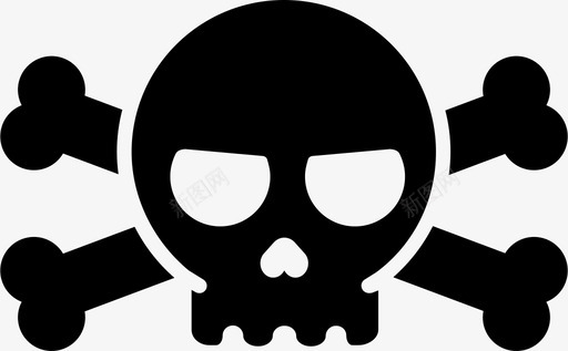 头骨和交叉骨危险死亡海盗毒药图标图标