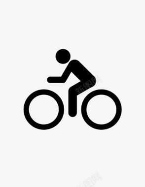 骑自行车比赛人健身锻炼图标图标