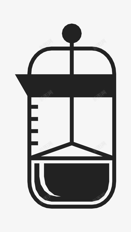 法式印刷机饮料咖啡图标svg_新图网 https://ixintu.com 咖啡 柱塞 法式印刷机 热水器 玻璃杯 设备 饮料