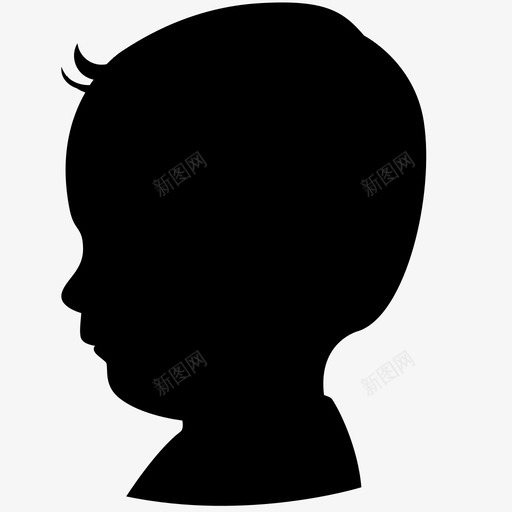 儿童幼儿剪影图标svg_新图网 https://ixintu.com 儿童 剪影 头部 婴儿 幼儿 男孩 男性 青年 面部