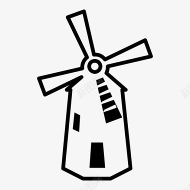 风车农场风力发电图标图标
