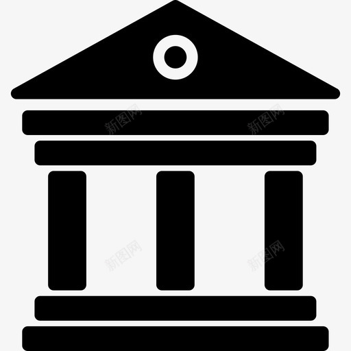 古色古香的建筑有柱子纪念碑图标svg_新图网 https://ixintu.com 博物馆 古色古香的建筑 有柱子 纪念碑