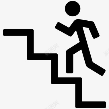 楼梯锻炼人跑步符号图标图标