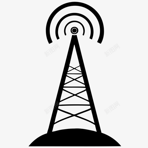 无线电塔手机塔电子设备频率雷达图标svg_新图网 https://ixintu.com 信号 手机塔 接收 无线电塔 电子设备 雷达 频率