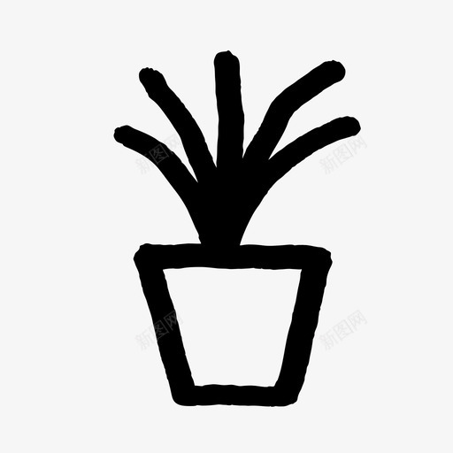 植物装饰花园图标svg_新图网 https://ixintu.com 办公室 室内 室内植物 植物 盆栽 自然 花园 装饰